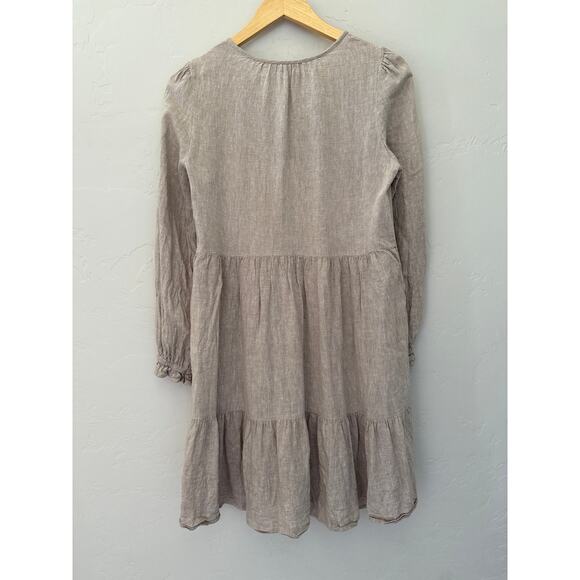 Cynthia Rowley Linen Blend V-Neck Dress - Picture 4 of 5